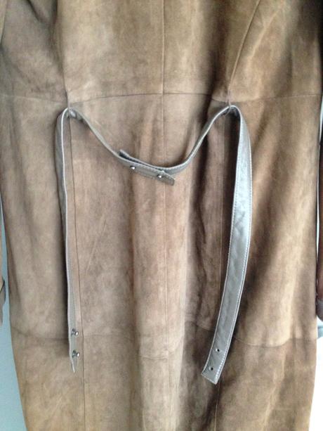 Luxusní kabát kůže max mara vintage vel.36,s khaki, s