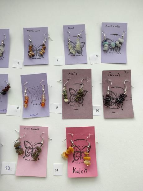 Náušnice s minerály,