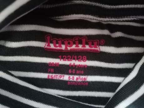 Bavlněné pruhované tričko s rolákem vel. 122-128, lupilu,122