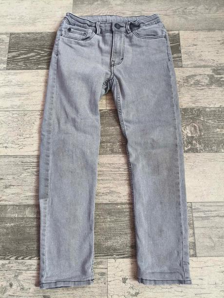 Skinny kalhoty podšité bavlnou, denim,134