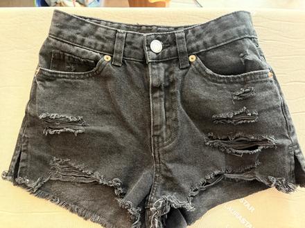 Xxs fb sister černé krátké džínové kraťasy s vysok, xs