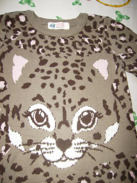 Svetřík s leopardem vel.98/104, h&m,98