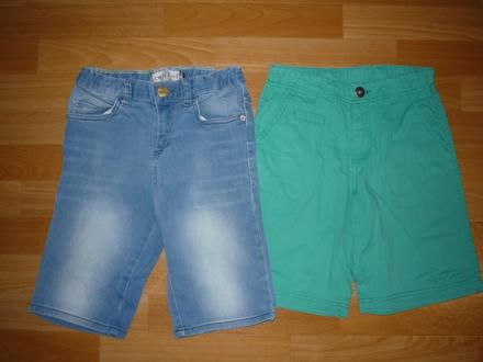 Plátěné a džínové kraťasy vel 140, cena za oboje, pepperts,140
