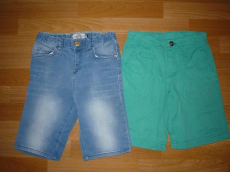 Plátěné a džínové kraťasy vel 140, cena za oboje, pepperts,140