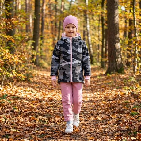 Softshellová bunda s fleecem, maskáč, 86 - 152