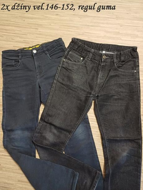 2x černé džíny vel.146-152, c&a,146