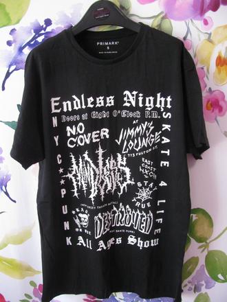 Černé bavlněné tričko s nápisy, primark,170