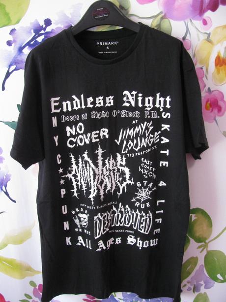 Černé bavlněné tričko s nápisy, primark,170