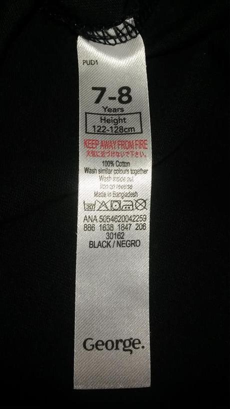 Černé bavlněné tričko vel. 122-128, george,122