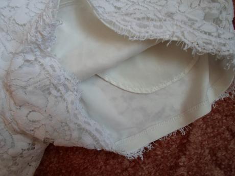 Bílé krajkové kraťasy kraťásky šortky, amisu,38