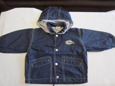 Tm. modrá šusťáková bunda s kapucí, v. 86, h&m,86