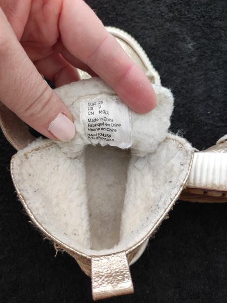 Zlaté vyteplené tenisky vel. 26, h&m,26