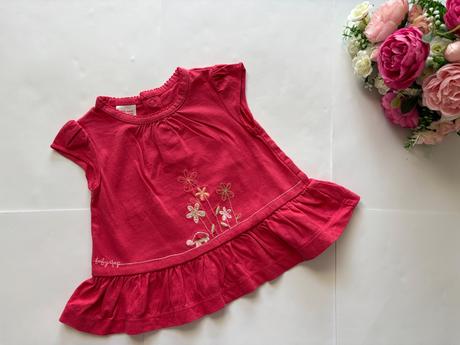 Tunika jahodové barvy- v.3/6 mes., gap,68