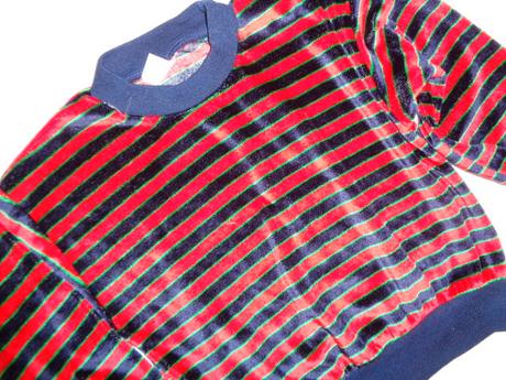 Krásná modročervená sametová mikina, adams,104