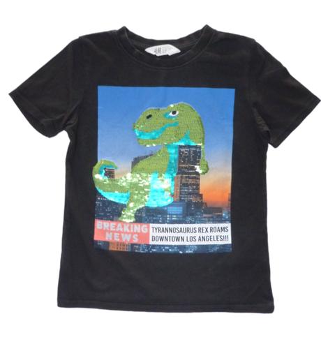 Hm tričko, měnící flitry vel. 122/128, h&m,128