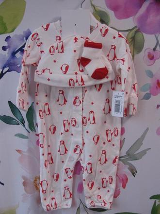 Novorozenecký set-dupačky, čepička, ponožky-0-3měs, 50–62