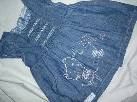 Překrásné riflové šaty s kočičkou - odlehčené, next,62