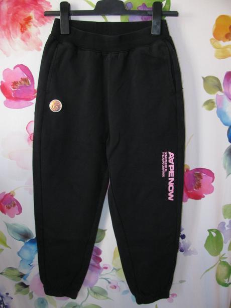 Dětské černé bavlněné tepláky aape bathing ape, 152