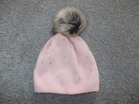 Zimní čepice sv. růžová s kamínky, vel. 146/152, 146
