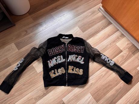 Dívčí zdobená bunda/mikina, 128