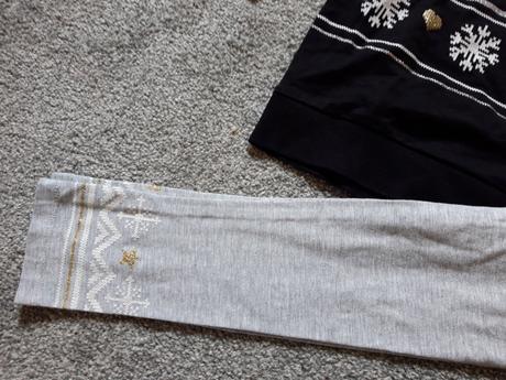 Zimní vánoční komplet delší triko a legíny, 146