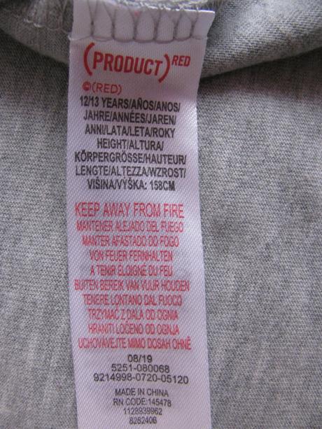 Šedé tričko s nápisem a uzlem, primark,158