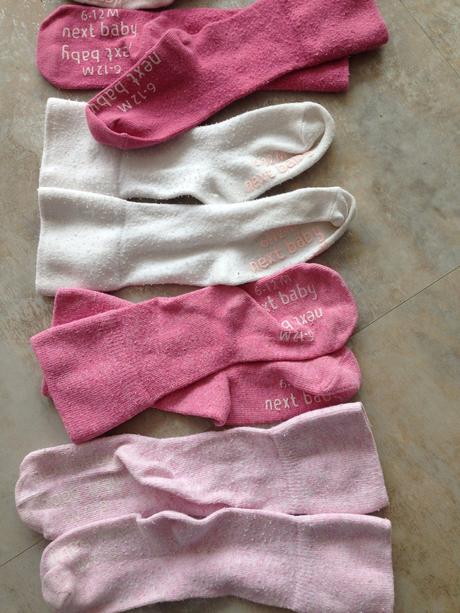 5 párů ponožek protiskluzové next růžová 6-12 měs., next,68