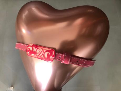 Růžový kožený pásek diesel vel 36, 80cm, diesel