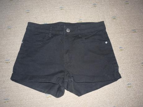Džínové černé kraťasy vel 164, zn. h&m, h&m,164