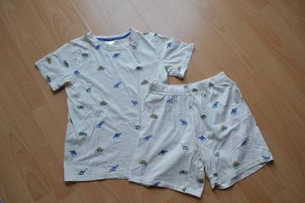 Bavlněné pyžamo s dinosaury, h&m,134