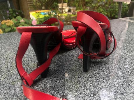 Cervene sandaly mango kozene 37, mango,37