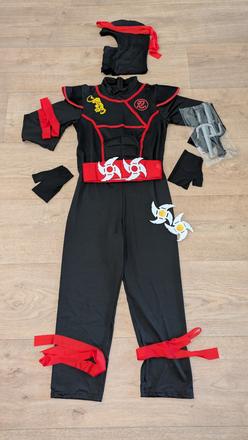 Ka481 karnevalový kostým ninja vel. 122, 6 - 7 let,