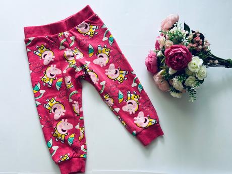 Tepláčky peppa pig - v.12/18 měs malinové barvy, 86