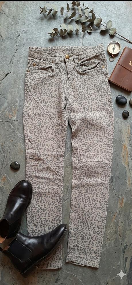 Dívčí kalhoty s leopardím vzorem vel. 152, crashone,152