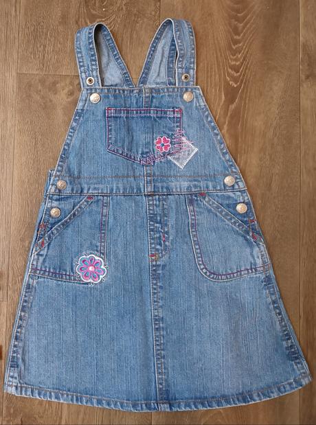 2x dívčí džínové sukně s laclem,vel.80/86 a 104, 80