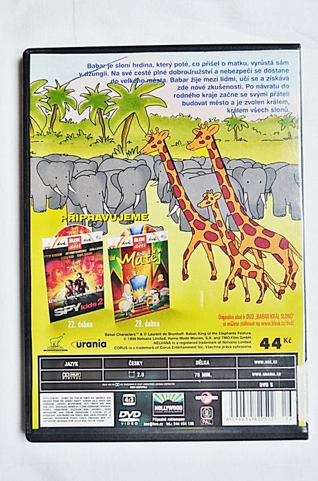 Dvd babar král slonů, 