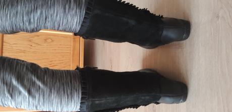 Černé kožené kozačky clarks vel. 34, clarks,34