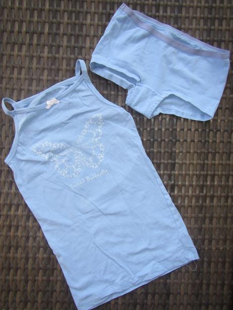 2x tílko,košilka,kalhotky s motýlke,98 -104,lupilu, 98