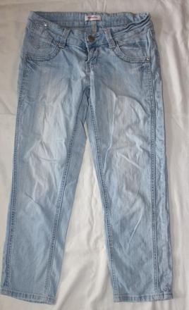 Ub131. světlé, vydřené kotníkové džíny, orsay,36