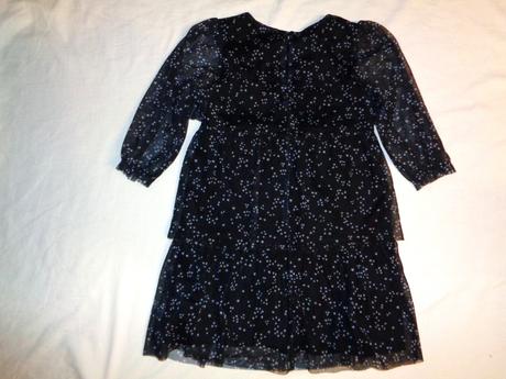 Luxusní černé volánové šaty s hvězdičkami, bluezoo,134