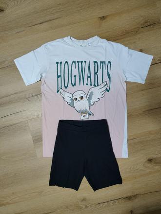 Dívčí dvoudílné pyžamo krátké h&m 158 harry potter, h&m,158