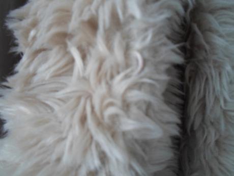 Béžový chlupatý kabát kabátek bunda, terranova,xs