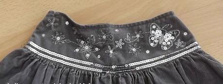 Šedá společenská manžestrová sukýnka s flitry, mothercare,98