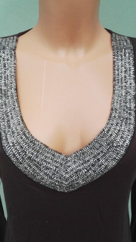 Hnědé zdobené tričko halenka itálie - vel.m, m