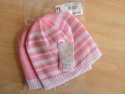 2 pack- nové čepice & čepičky tick&tack v. 74/80, 74