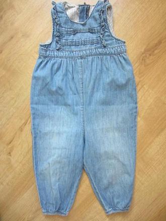 Měkkoučké džínové riflové zahradníčky, h&m,80