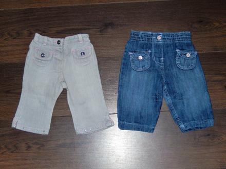 Top stav - džíny, 2ks - vel.3-6m, h&m,68