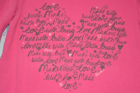 Triko dlouhý rukáv s motivem srdce, 158