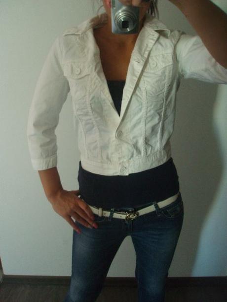 Bílá bunda armani jeans, armani,s