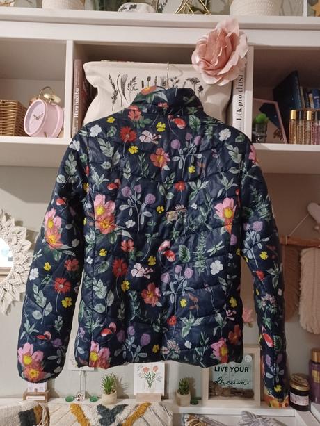 Prošívaná bunda s kytičkami h&m 164 / xs, h&m,164